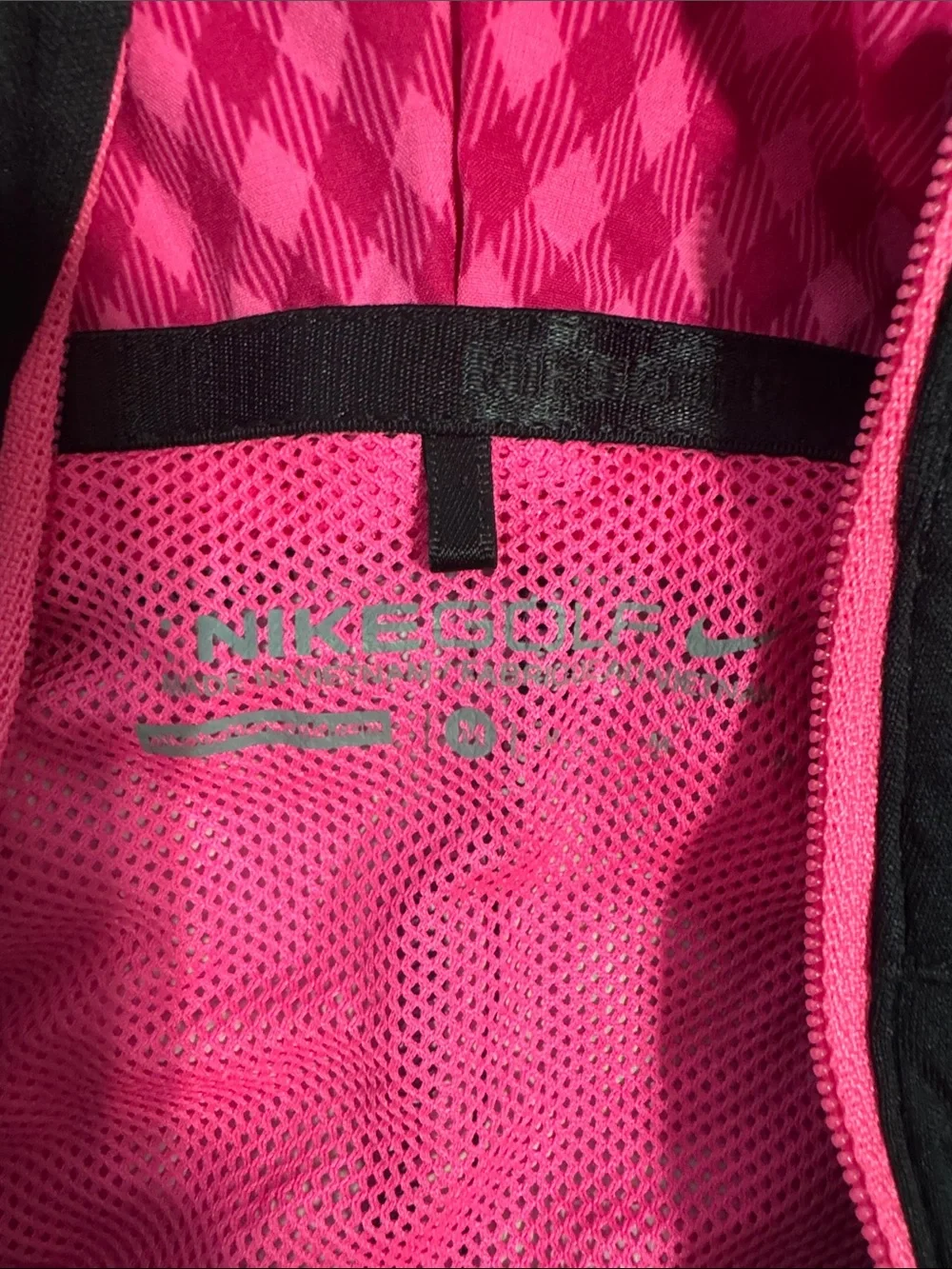 Nike Black Hooded Jacket with Hot Pink Trim